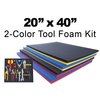 5S Supplies Tool Box Foam Insert 2 Color 20in x 40in Blue Top / Red Bottom TSF-2040-BLURD